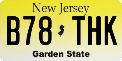 NJ license plate B78THK