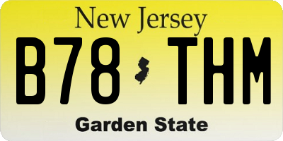 NJ license plate B78THM