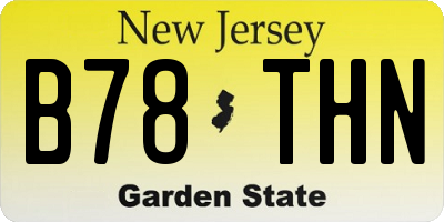 NJ license plate B78THN