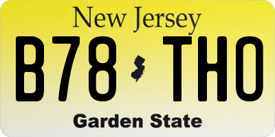 NJ license plate B78THO