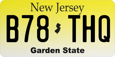 NJ license plate B78THQ