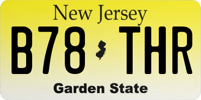 NJ license plate B78THR