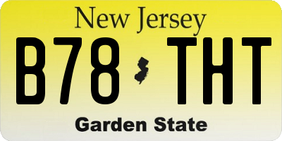 NJ license plate B78THT