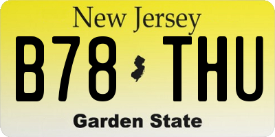 NJ license plate B78THU