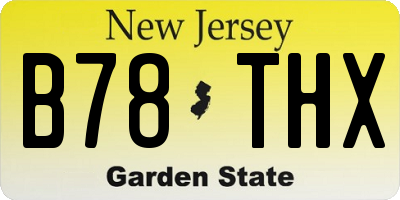 NJ license plate B78THX