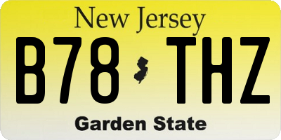 NJ license plate B78THZ