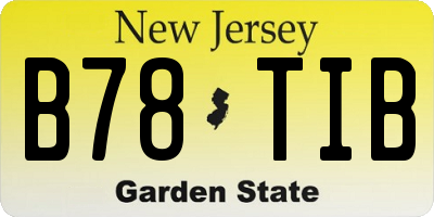 NJ license plate B78TIB