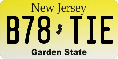 NJ license plate B78TIE