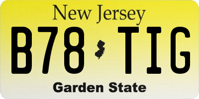 NJ license plate B78TIG
