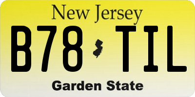 NJ license plate B78TIL