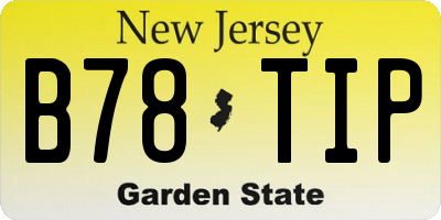NJ license plate B78TIP