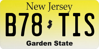 NJ license plate B78TIS