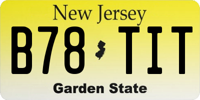 NJ license plate B78TIT