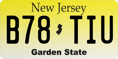 NJ license plate B78TIU