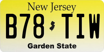 NJ license plate B78TIW