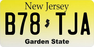 NJ license plate B78TJA