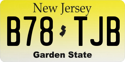 NJ license plate B78TJB