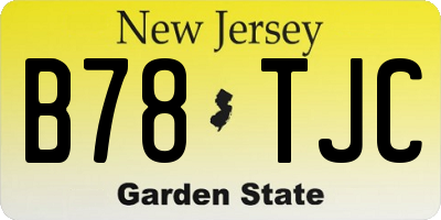 NJ license plate B78TJC