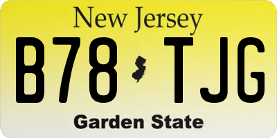 NJ license plate B78TJG