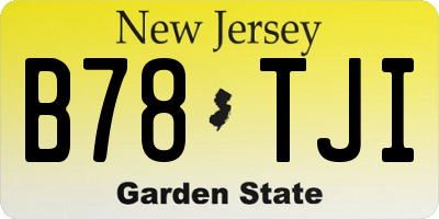 NJ license plate B78TJI