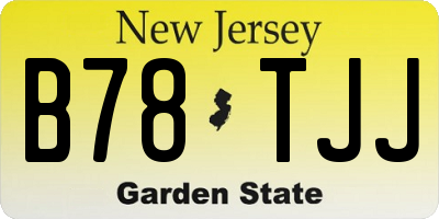 NJ license plate B78TJJ