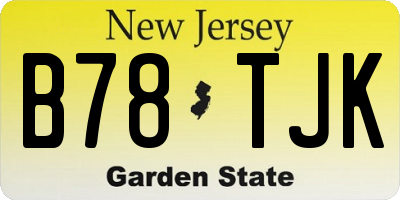 NJ license plate B78TJK