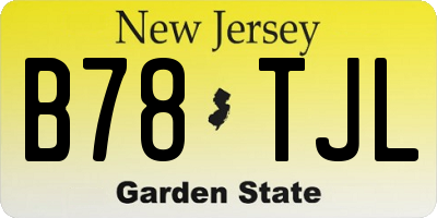 NJ license plate B78TJL