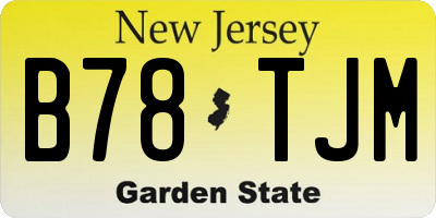 NJ license plate B78TJM