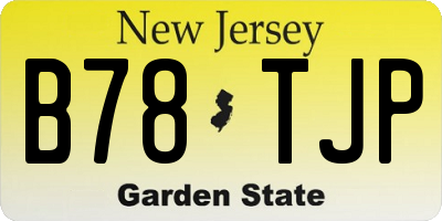 NJ license plate B78TJP