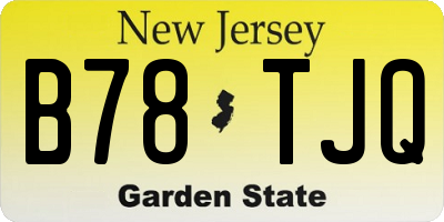 NJ license plate B78TJQ