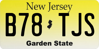 NJ license plate B78TJS