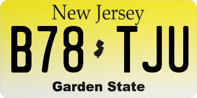 NJ license plate B78TJU