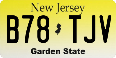 NJ license plate B78TJV