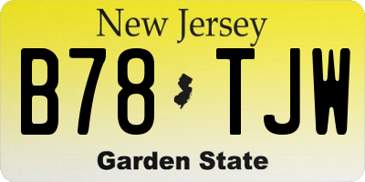 NJ license plate B78TJW