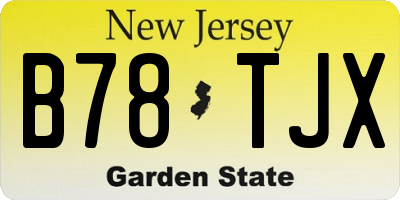 NJ license plate B78TJX
