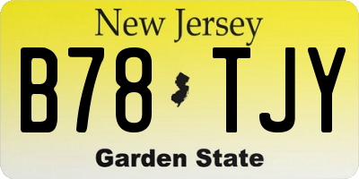 NJ license plate B78TJY