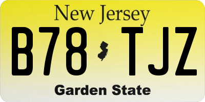 NJ license plate B78TJZ