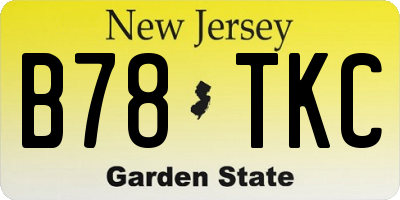 NJ license plate B78TKC