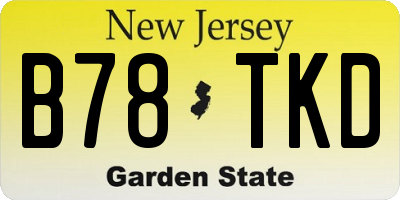NJ license plate B78TKD