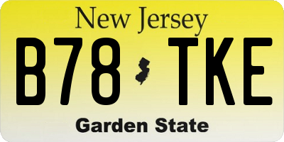 NJ license plate B78TKE