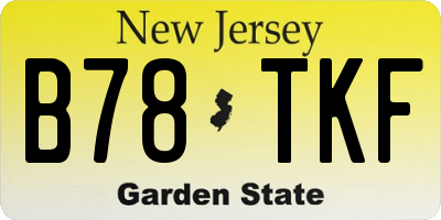 NJ license plate B78TKF