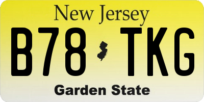 NJ license plate B78TKG