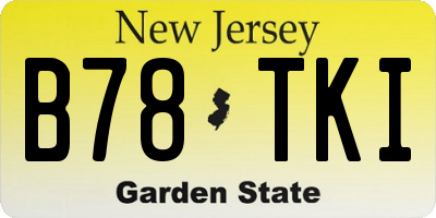 NJ license plate B78TKI