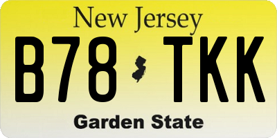 NJ license plate B78TKK