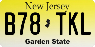 NJ license plate B78TKL