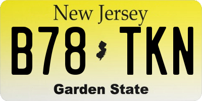 NJ license plate B78TKN
