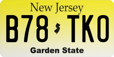 NJ license plate B78TKO
