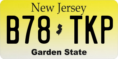 NJ license plate B78TKP