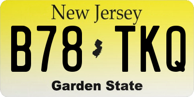 NJ license plate B78TKQ