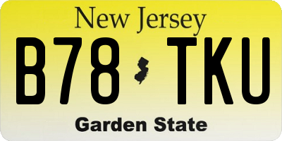 NJ license plate B78TKU